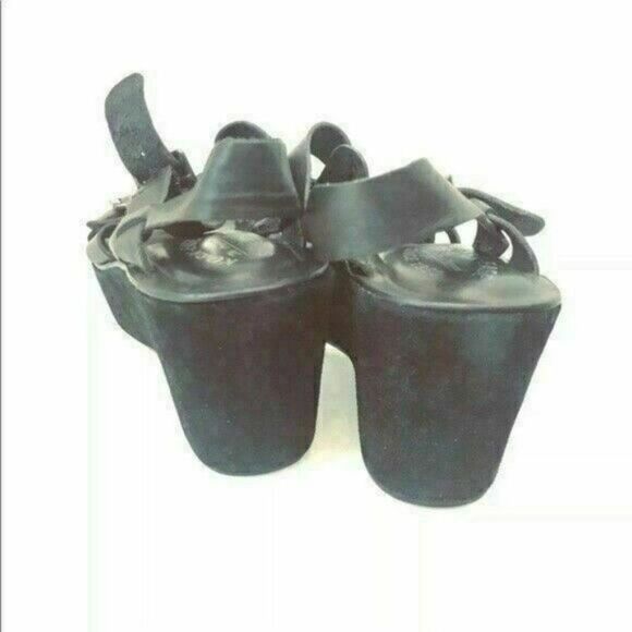 Kork Ease Sandals Black Leather Platform Buckle Size 9 Y - Picture 5 of 9
